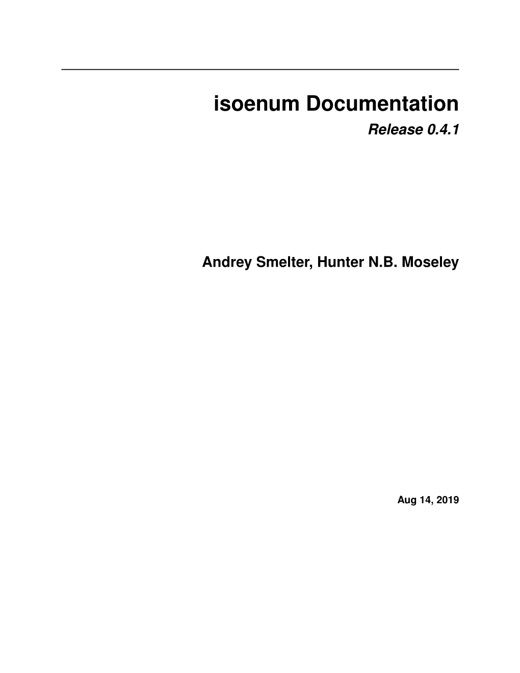 Isoenum Documentation Release 0.4.1