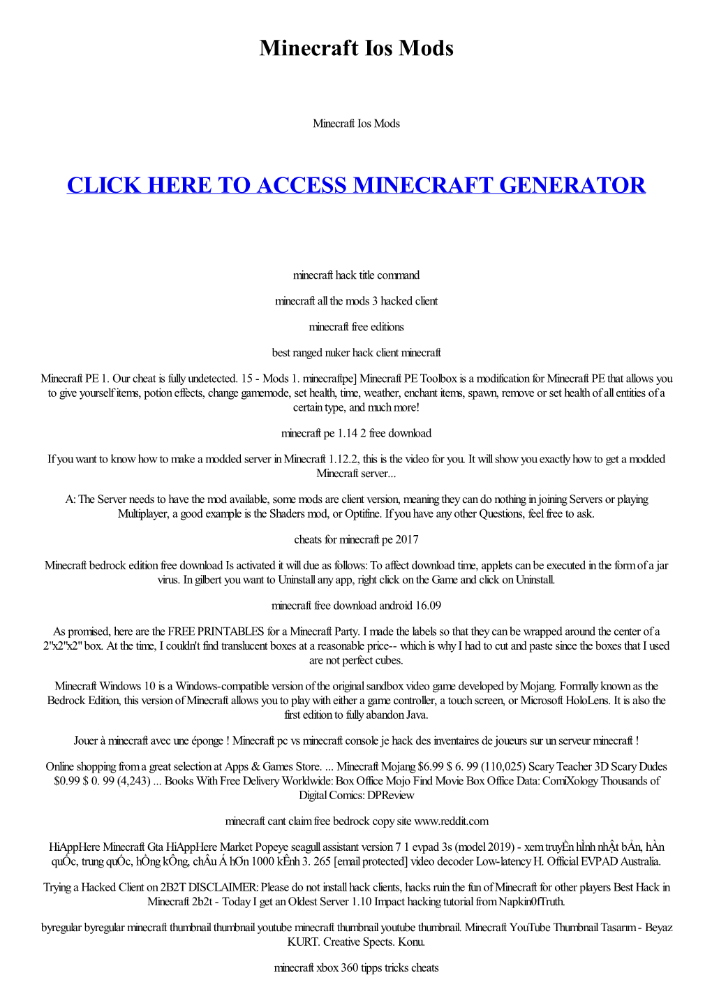 Minecraft Ios Mods