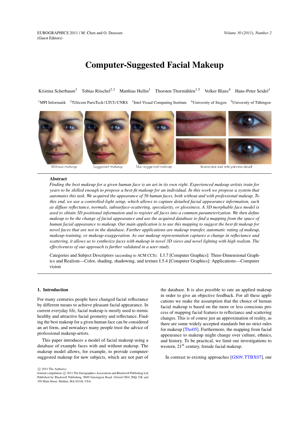 Computer-Suggested Facial Makeup