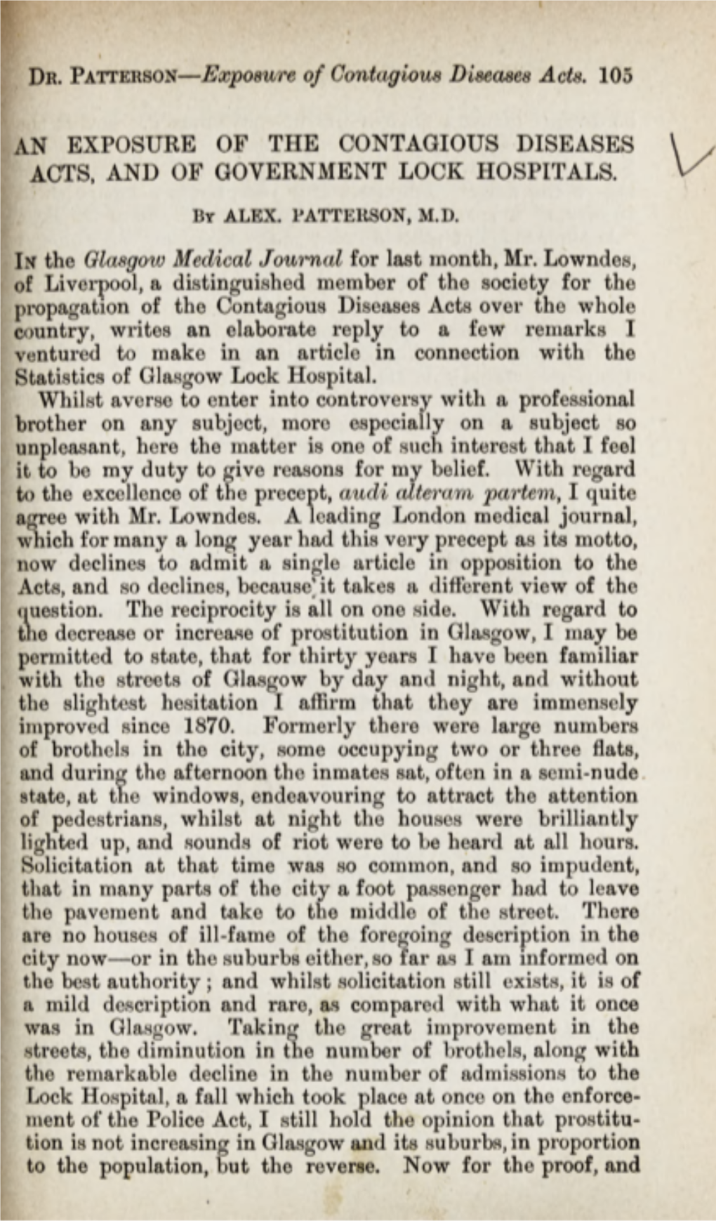 An Exposure of the Contagious Diseases Acts, and of Government Lock Hospitals