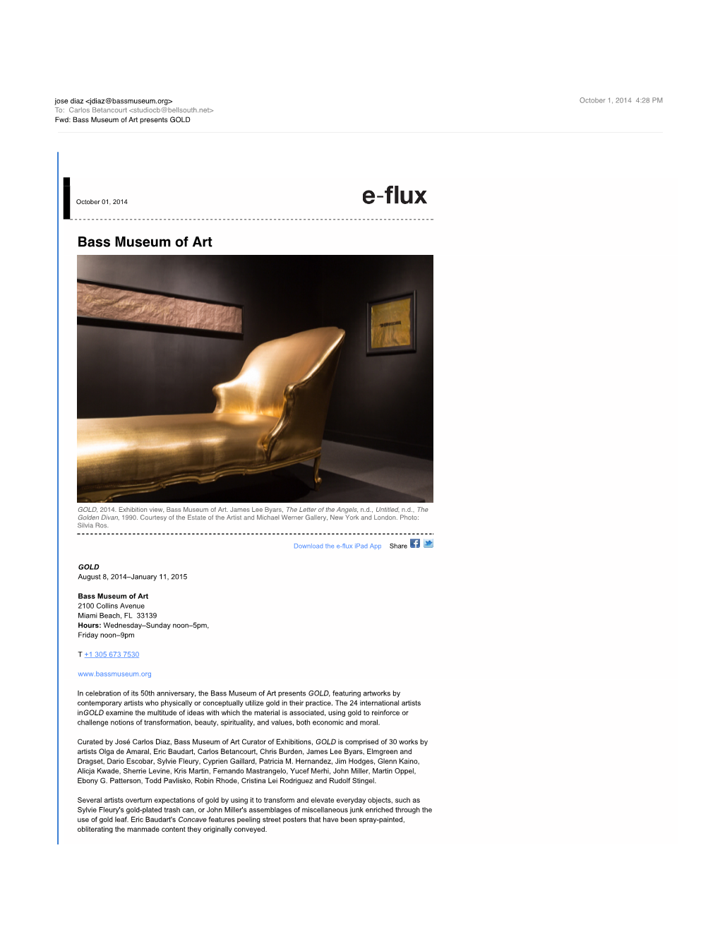 Bass Museum of Art Presents GOLD