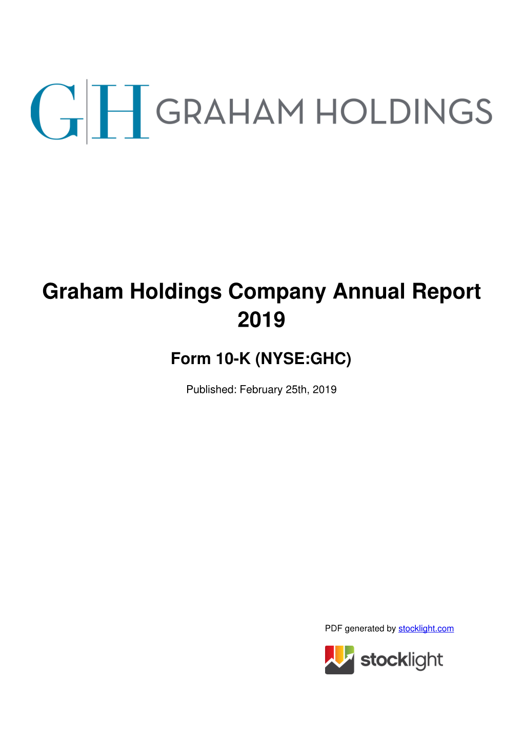 Graham Holdings Company Annual Report 2019