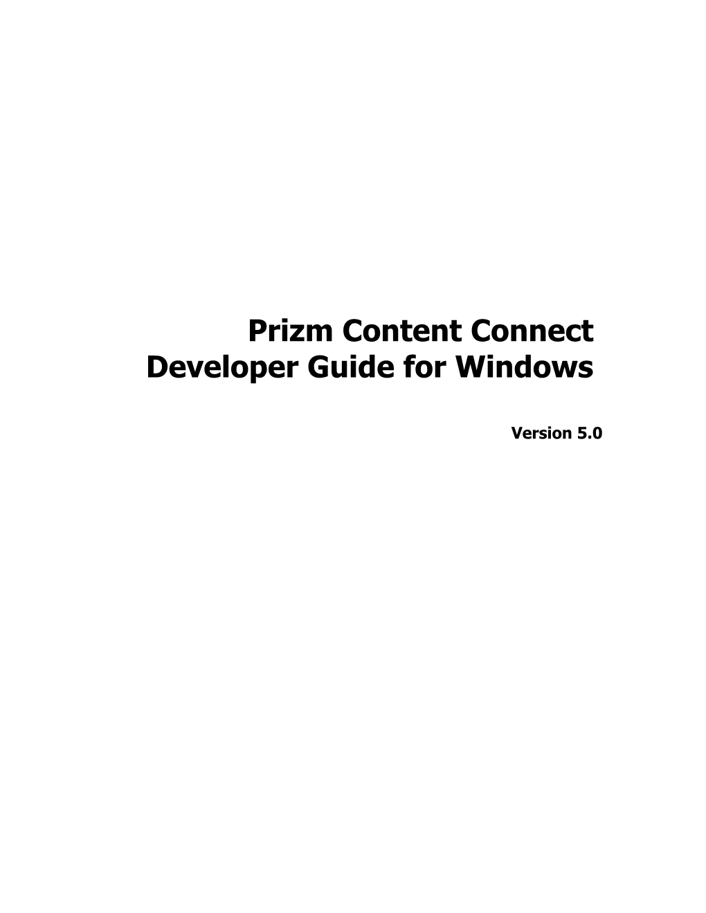 Prizm Content Connect Developer Guide for Windows