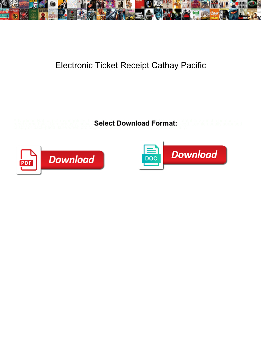 Electronic Ticket Receipt Cathay Pacific