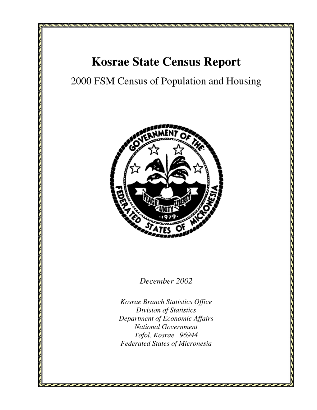 FSM 2000 Census Report Kosrae