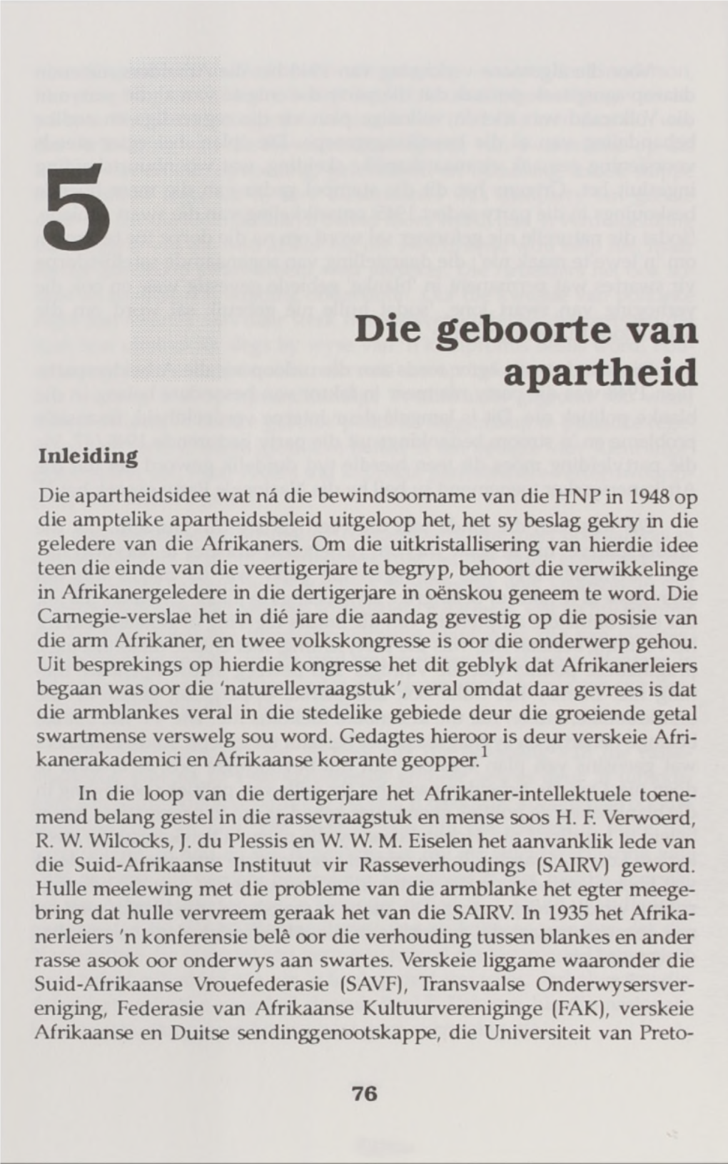 Die Geboorte Van Apartheid