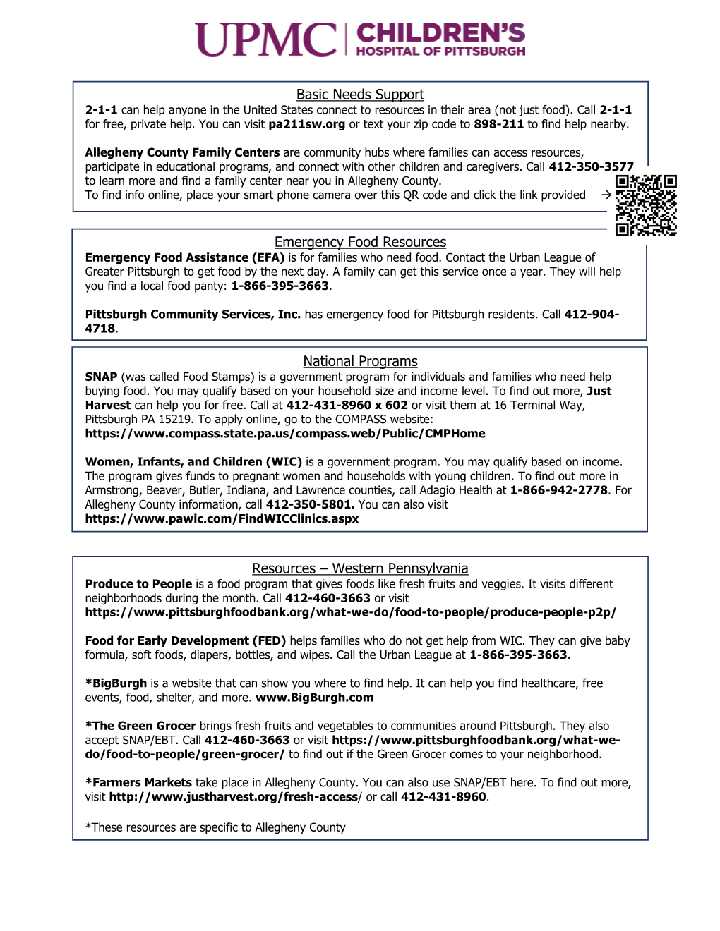 Basic Needs Support Emergency Food Resources National Programs