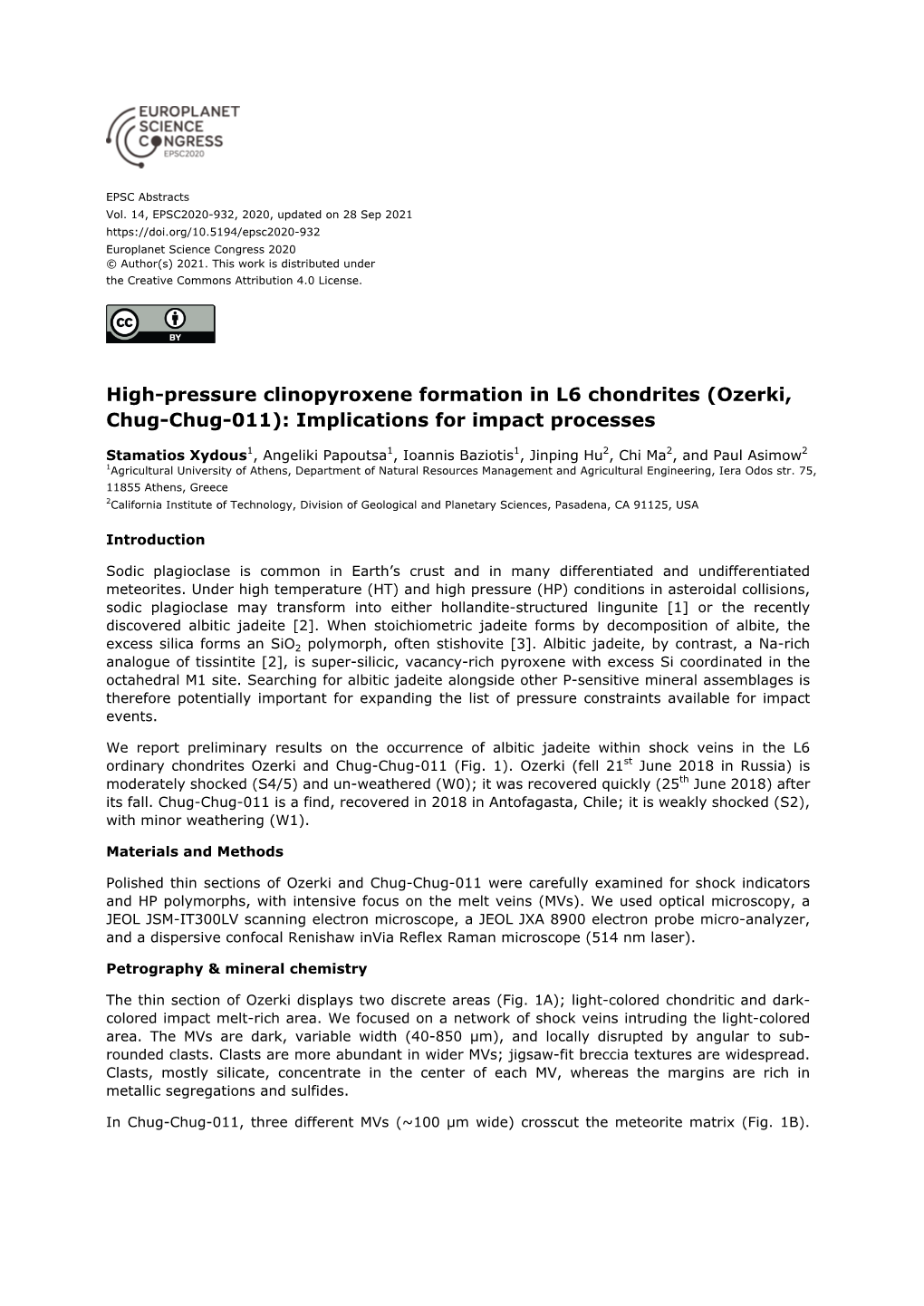 (Ozerki, Chug-Chug-011): Implications for Impact Processes