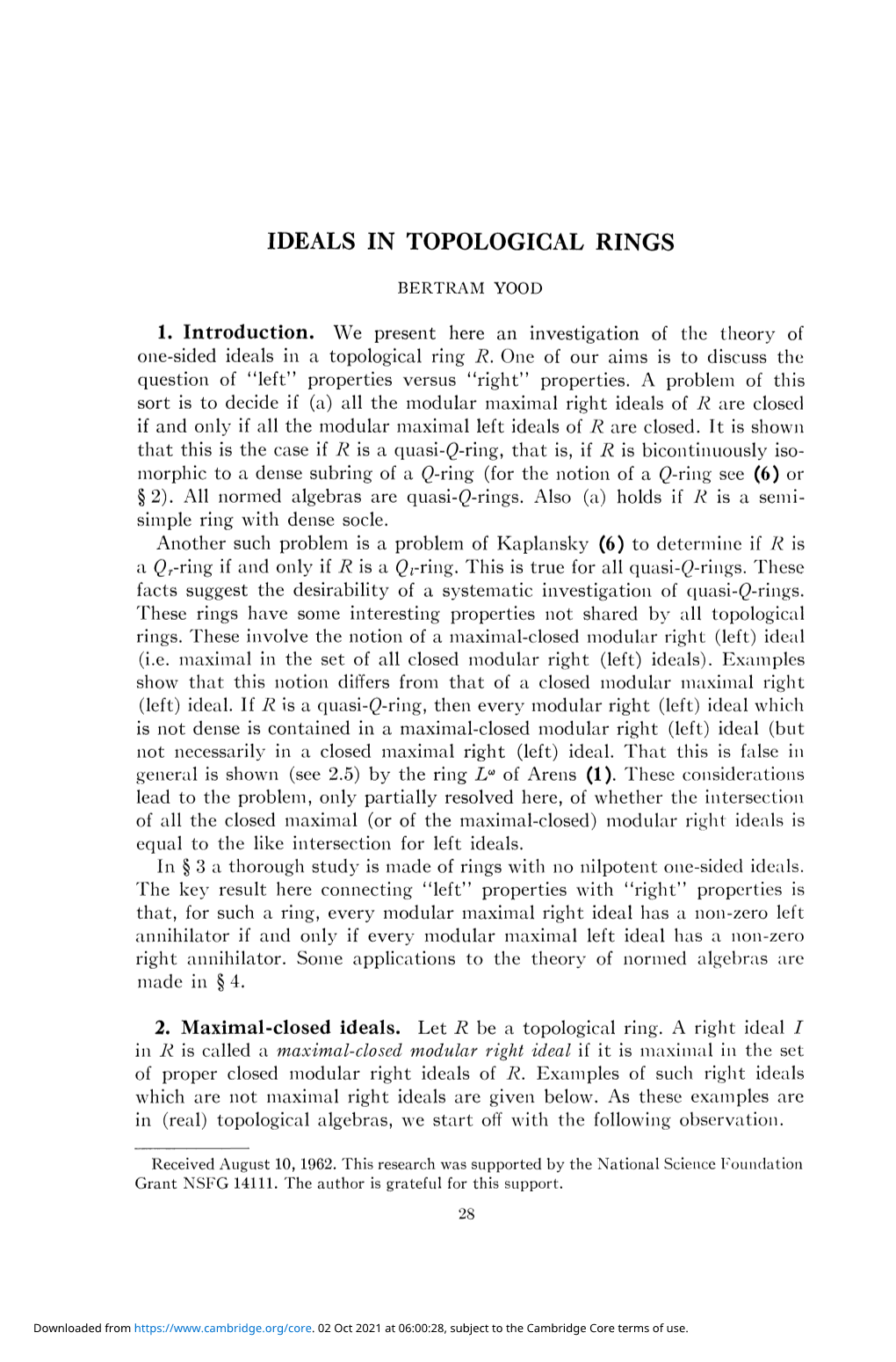 Ideals in Topological Rings