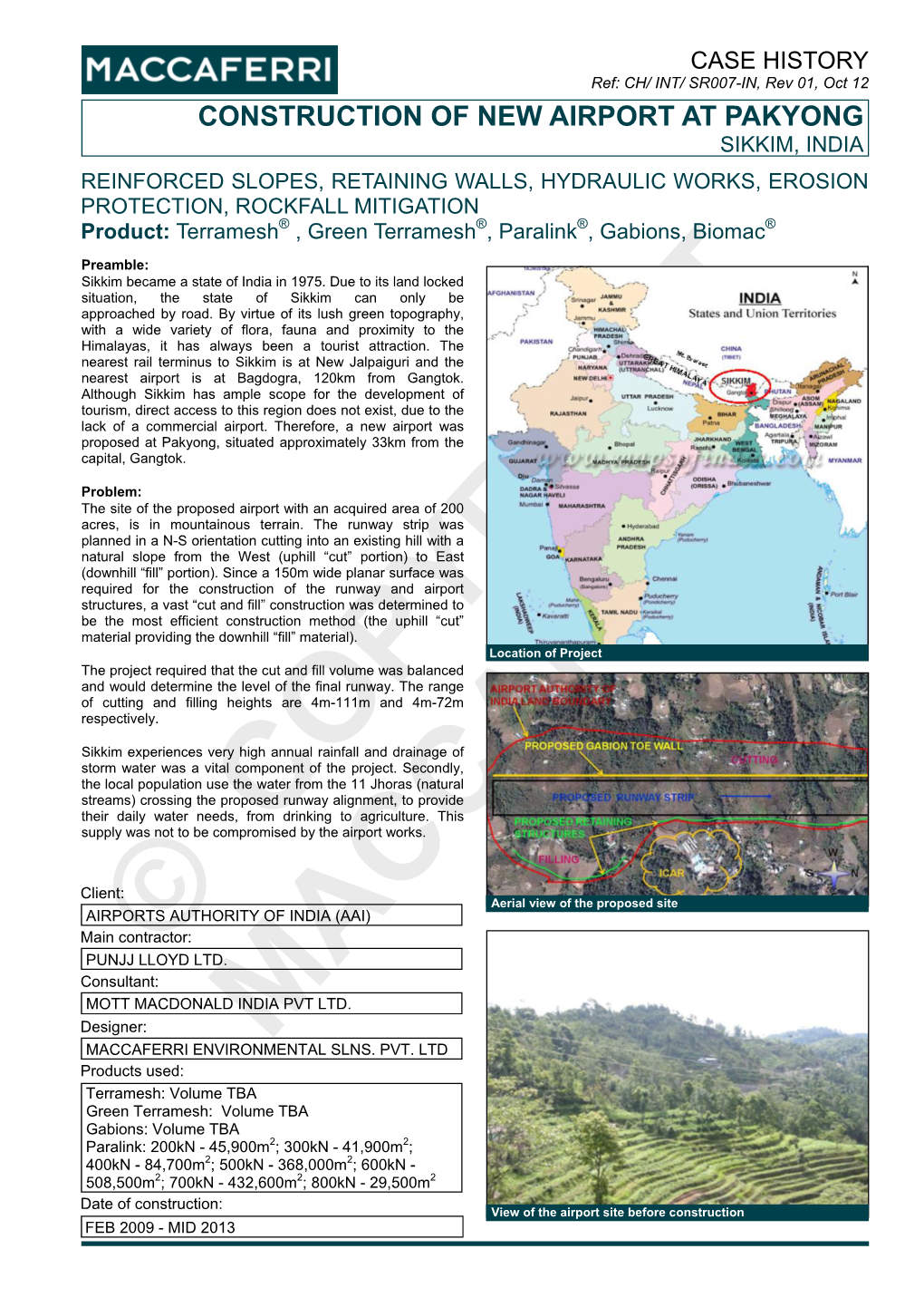 Construction of New Airport at Pakyong, Sikkim, India