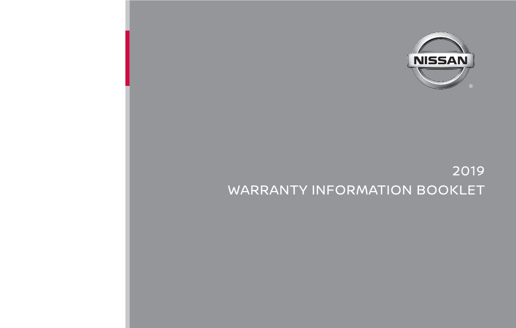 2019 Nissan | Warranty Information Booklet | Nissan