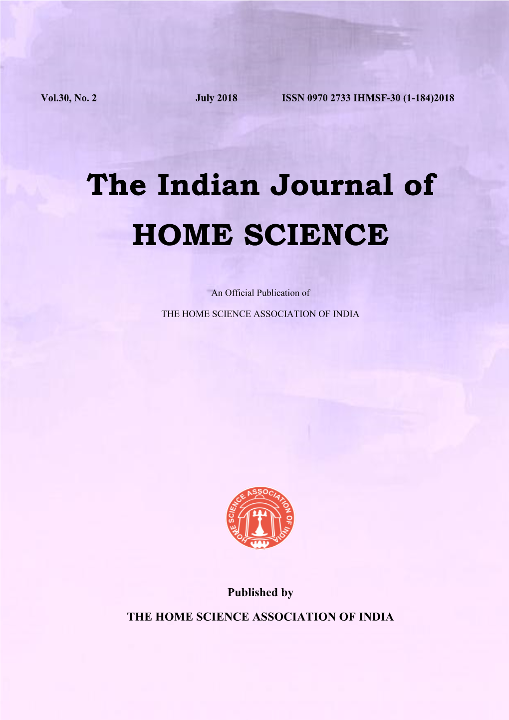 The Indian Journal of HOME SCIENCE