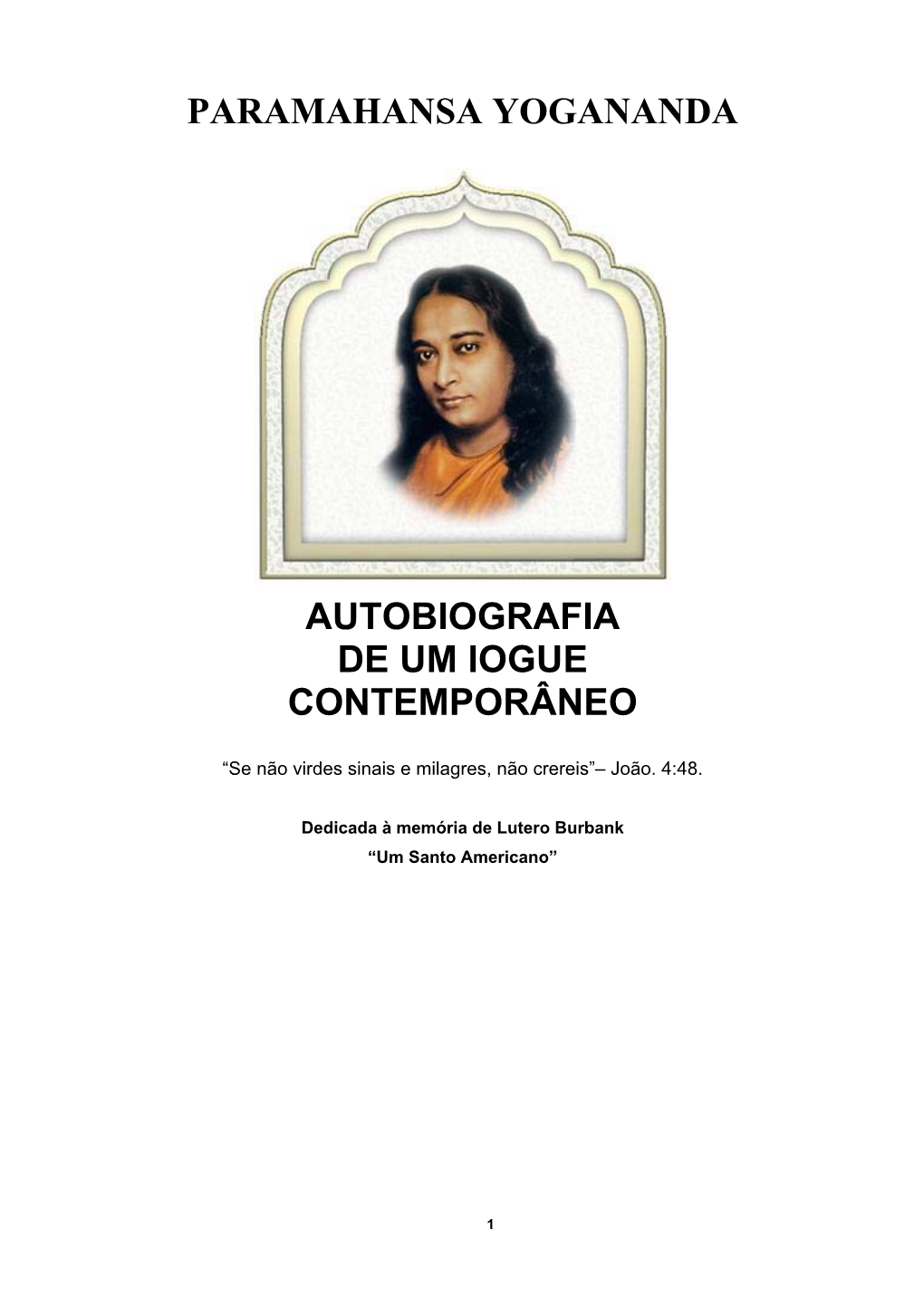 Paramahansa Yogananda Autobiografia De Um Iogue