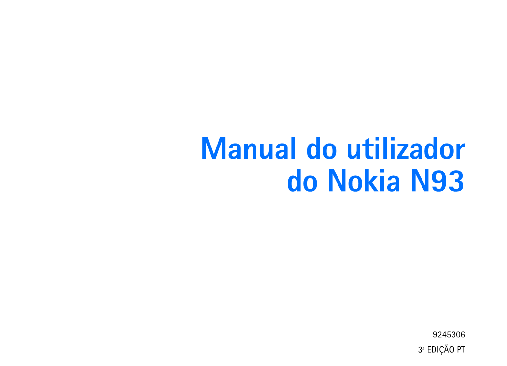 Manual Do Utilizador Do Nokia N93