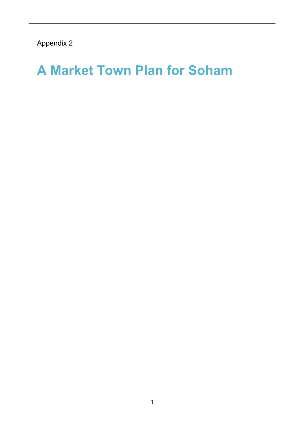 A Market Town Plan for Soham