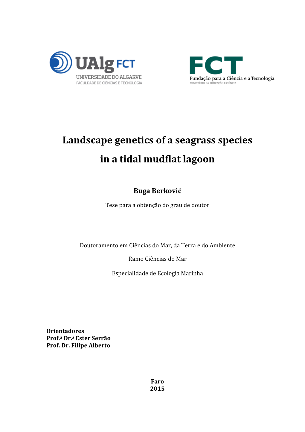 Landscape Genetics of a Seagrass Species in a Tidal Mudflat Lagoon