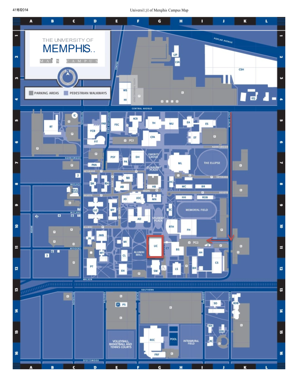 University of Memphis Campus Map BUILDING ABBRLOCATIONFLOOR PLANS ADDRESS CITY, STATE ZIP Administration 3720 Alumni Avenue Memphis, TN 38152-3370 AD F-9 Building