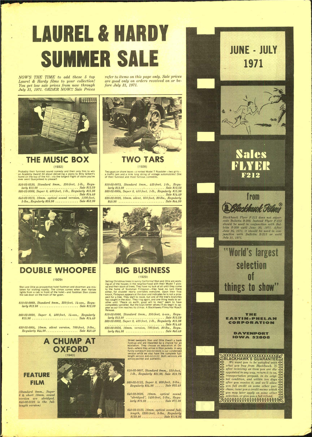 Films to Your Collection! Are Good Only on Orders Received on Or Be­ You Get Low Sale Prices from Now Through Fore July 31, 1971