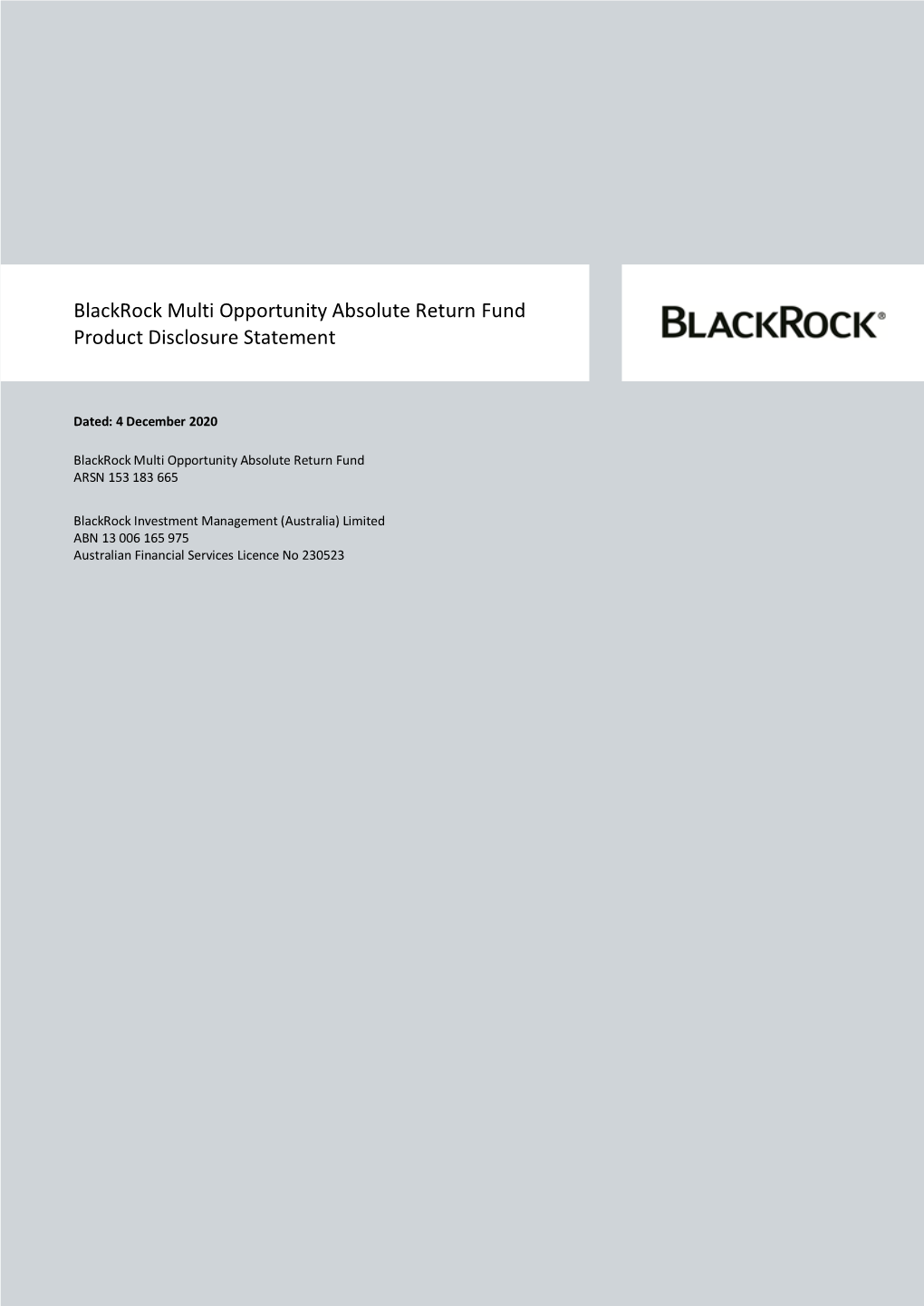 Product Disclosure Statement (PDS) As the Features of the Fund, Is Subject to Change from Time to Time