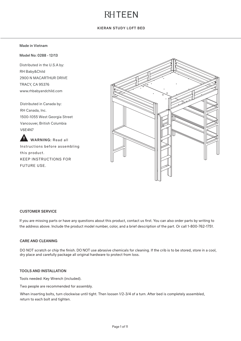 Kieran Study Loft Bed