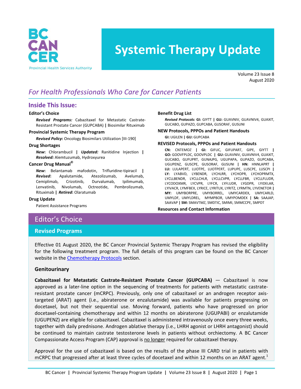 Systemic Therapy Update