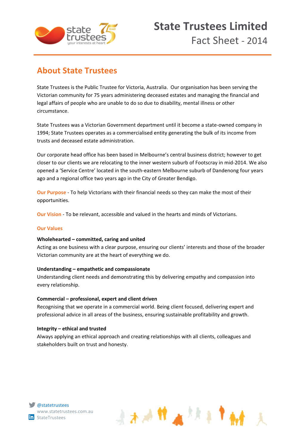 State Trustees Limited Fact Sheet ‐ 2014