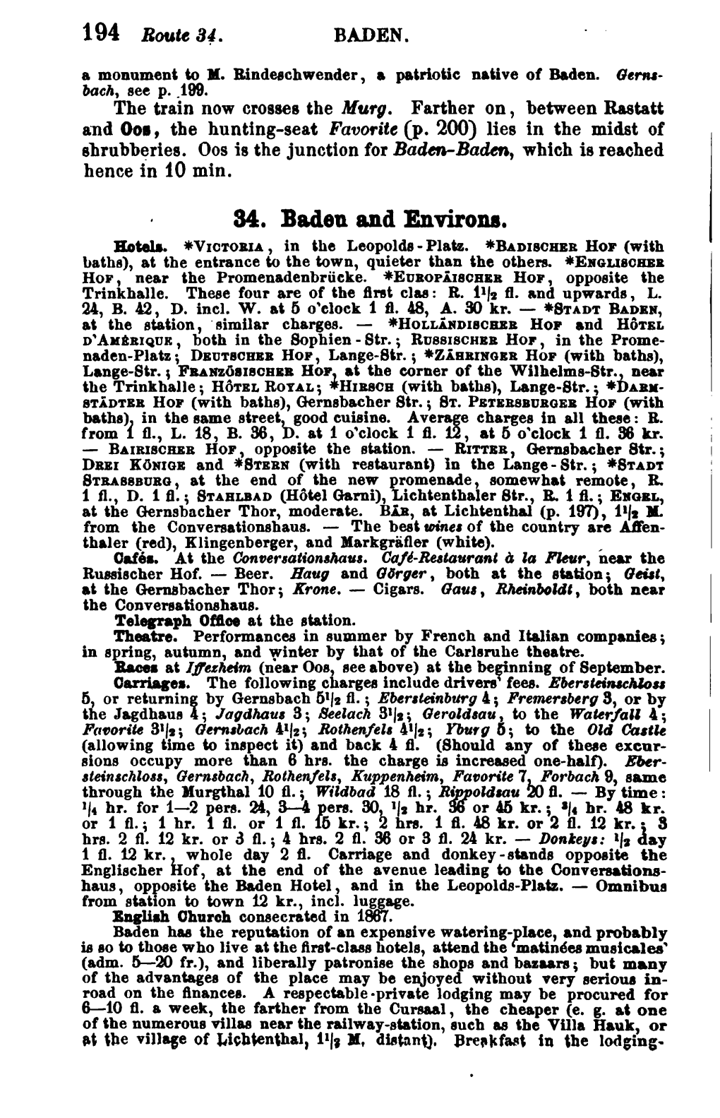 Baden-Baden and Environs from Bædeker's Rhine