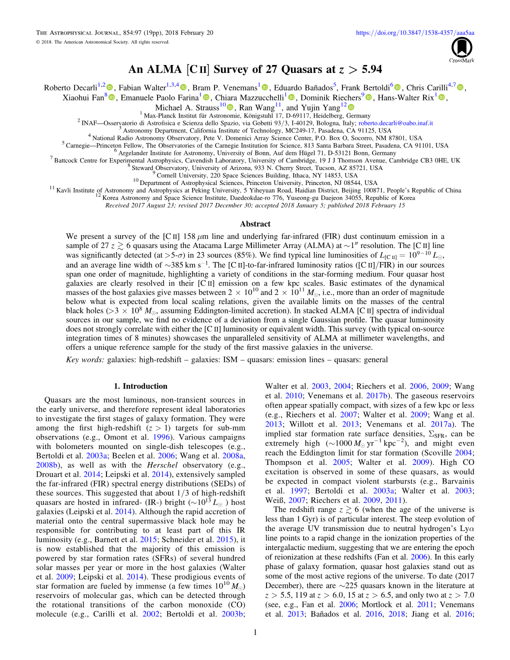 An ALMA [C Ii] Survey of 27 Quasars at Z &gt; 5.94