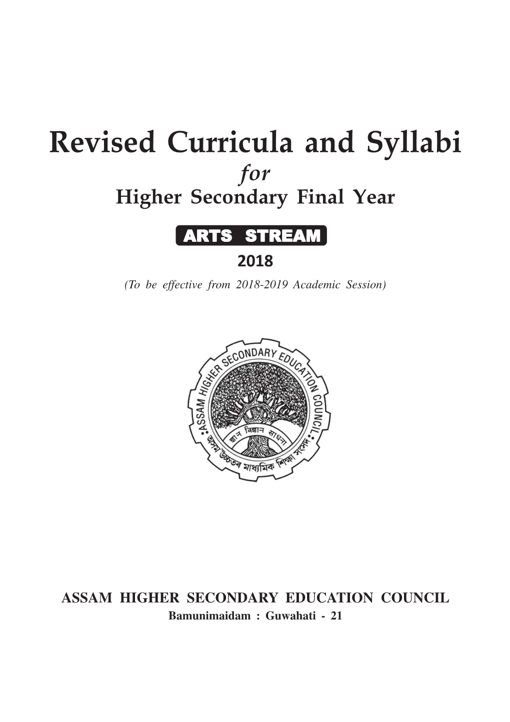 Assam AHSEC Syllabus 2020-21 Arts