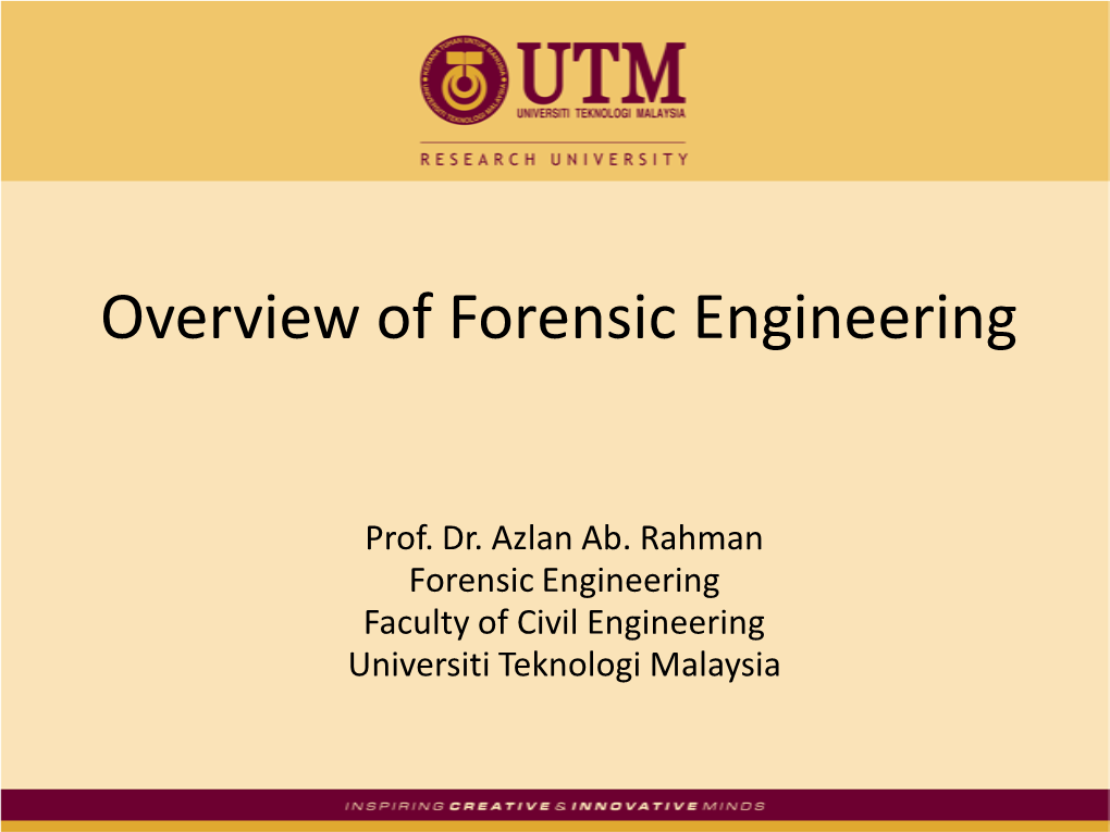 Overview of Forensic Engineering