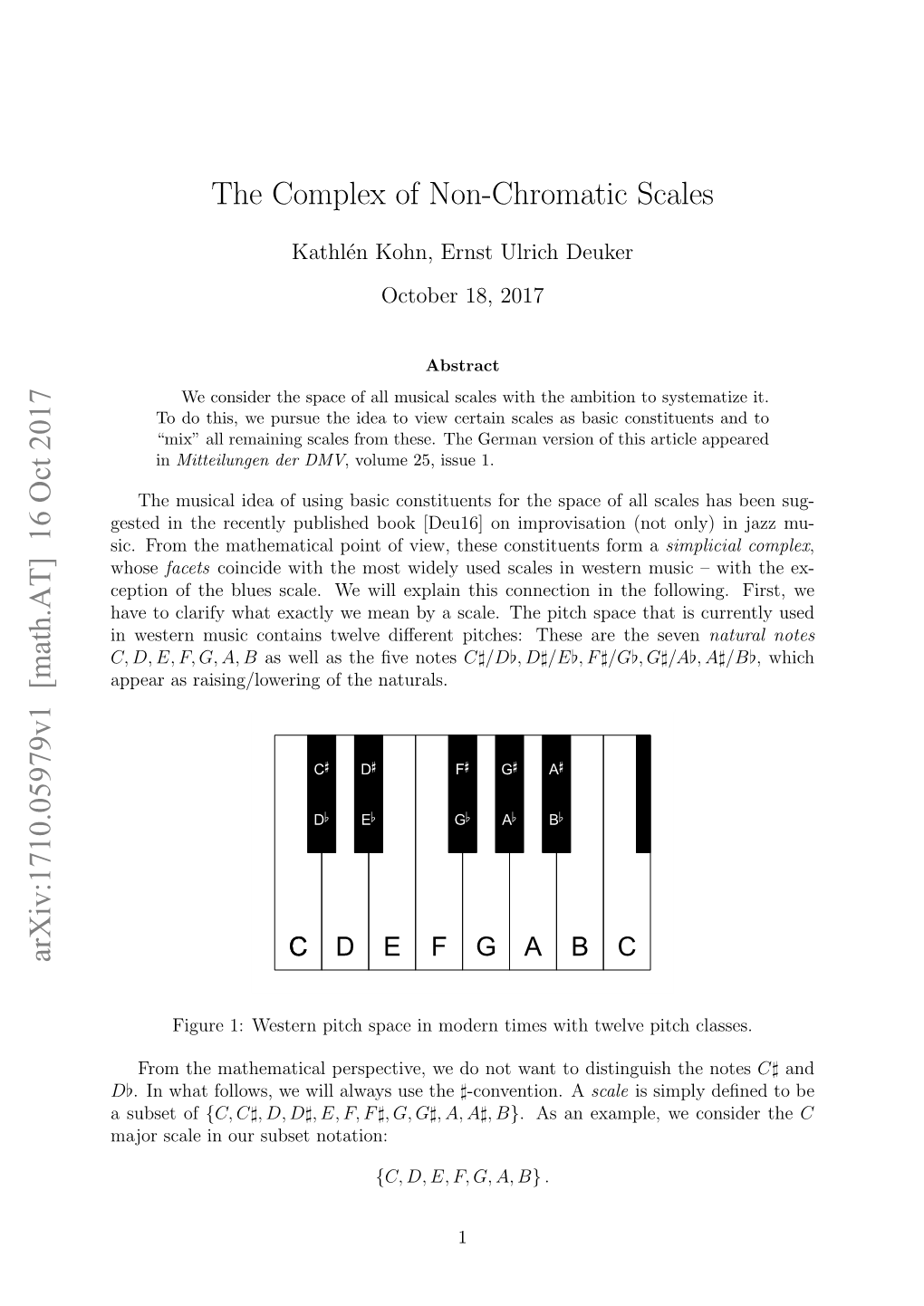 The Complex of Non-Chromatic Scales Arxiv:1710.05979V1 [Math.AT]