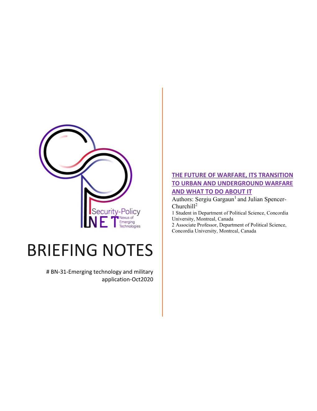 Briefing Notes