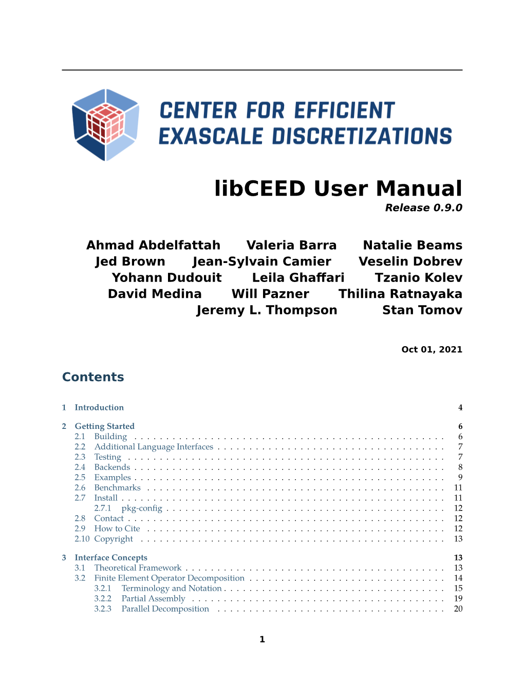 Libceed User Manual Release 0.9.0
