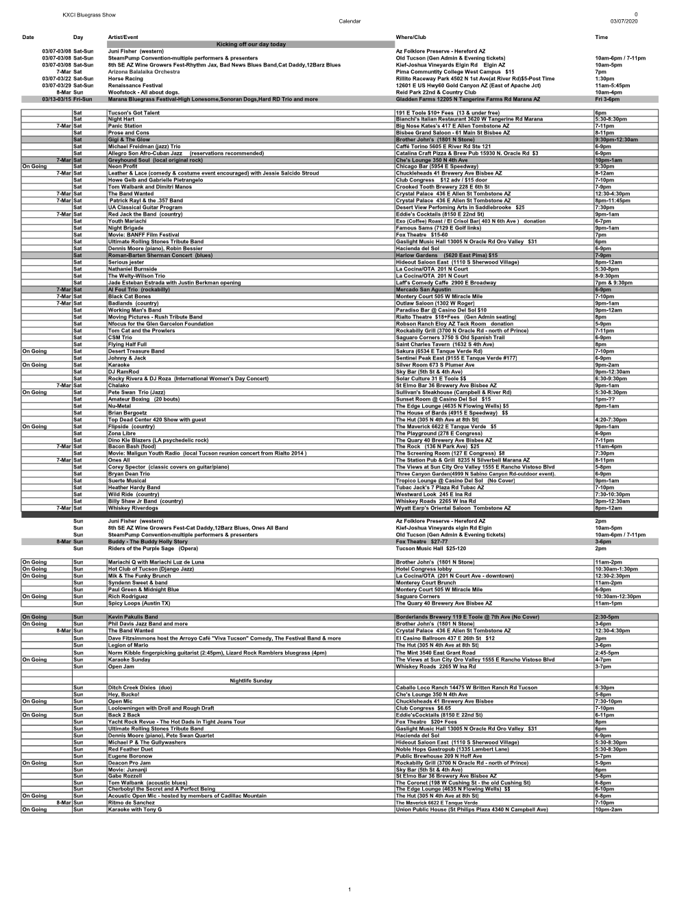 Bluegrass Show Calendar 05-2016