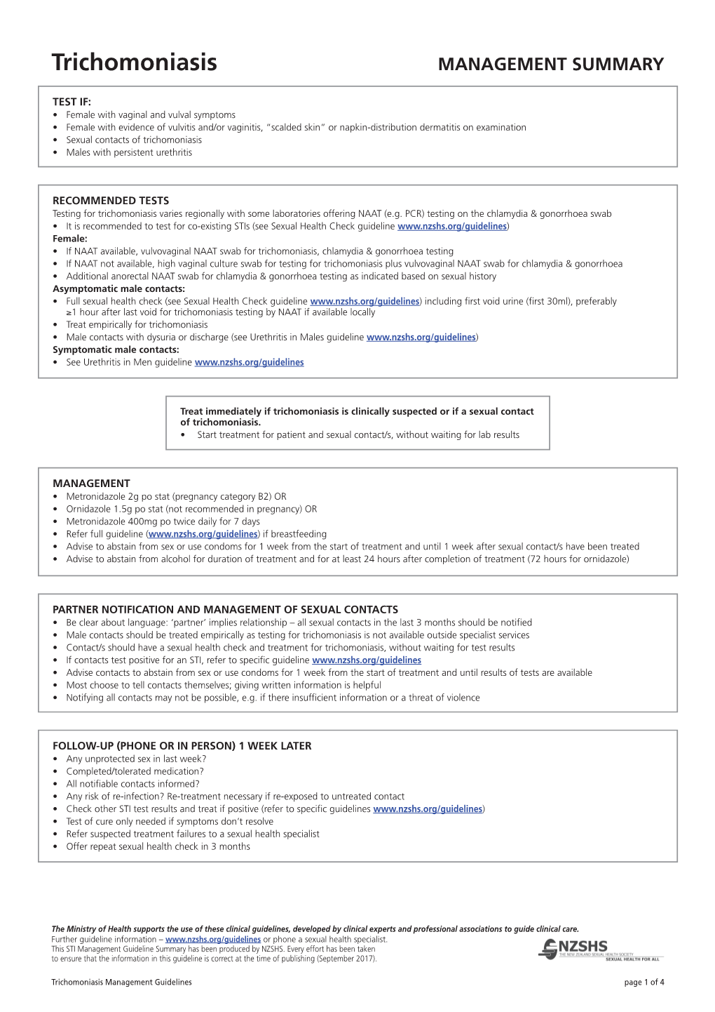 Trichomoniasis Guideline