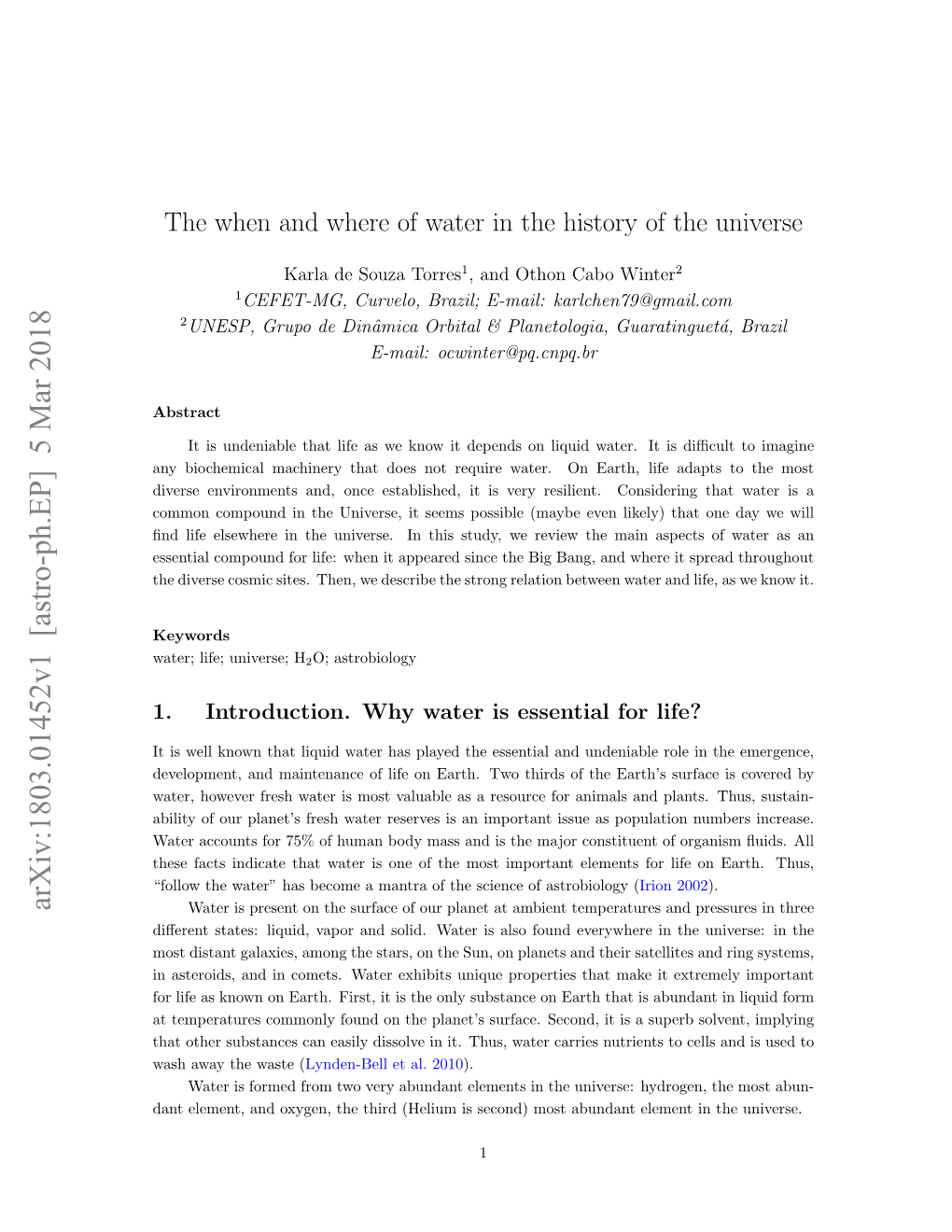 Arxiv:1803.01452V1 [Astro-Ph.EP] 5 Mar 2018