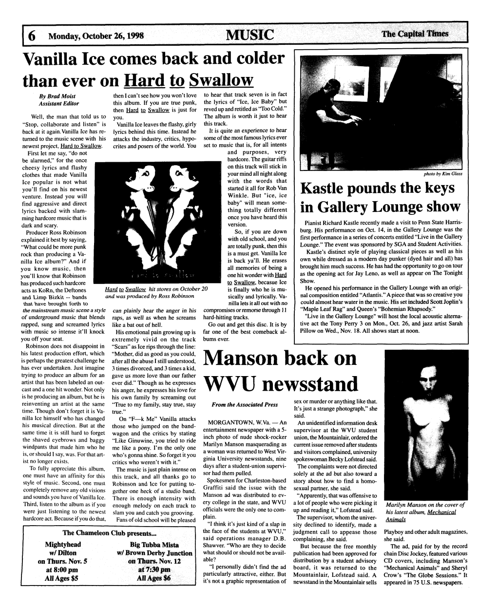 Manson Back WVU Newsstand