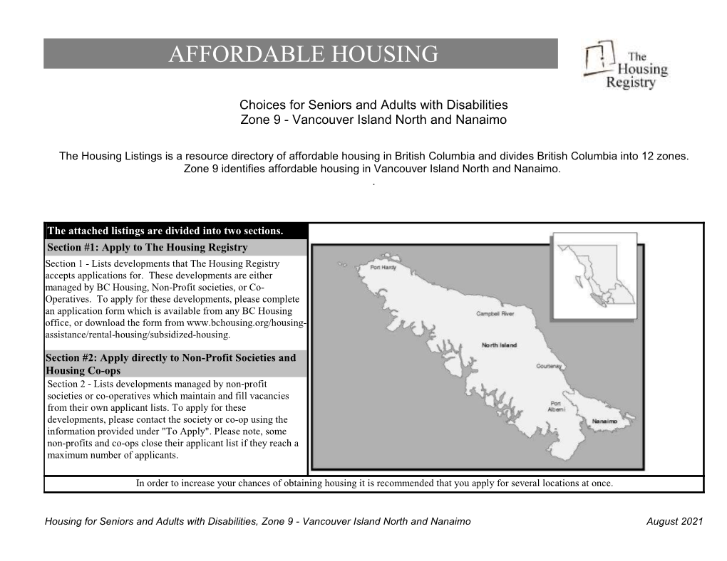 Zone 9: Choices for Seniors and Adults with Disabilities