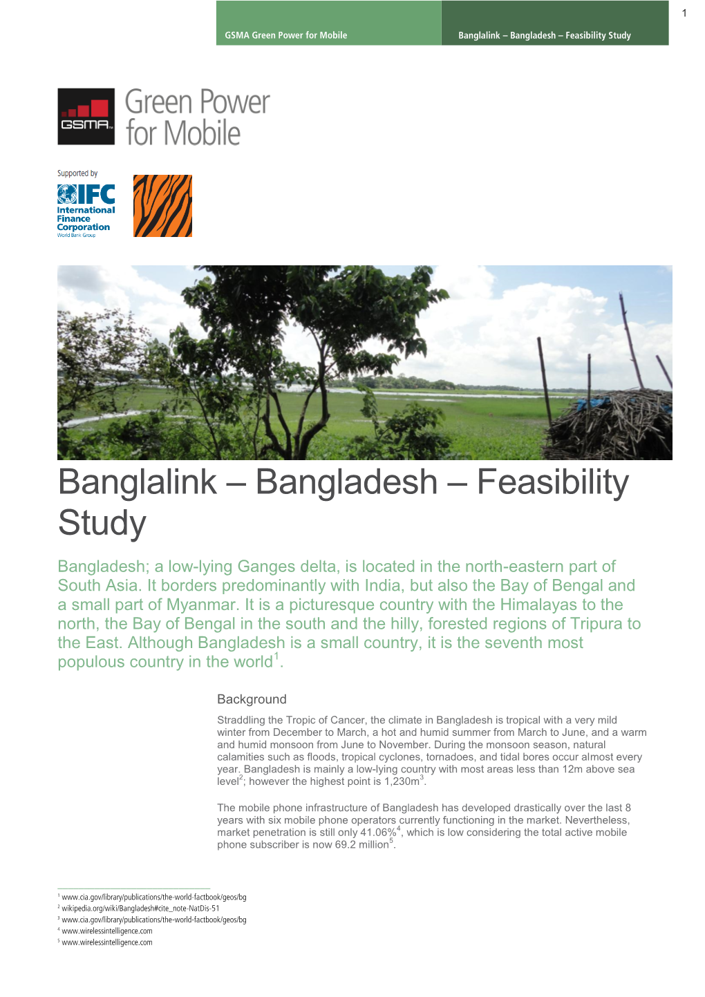 Banglalink – Bangladesh – Feasibility Study