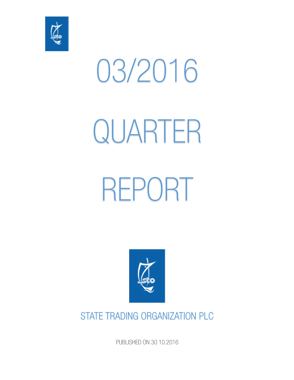 Quarterly Report for Quarter 3 of Year 2016