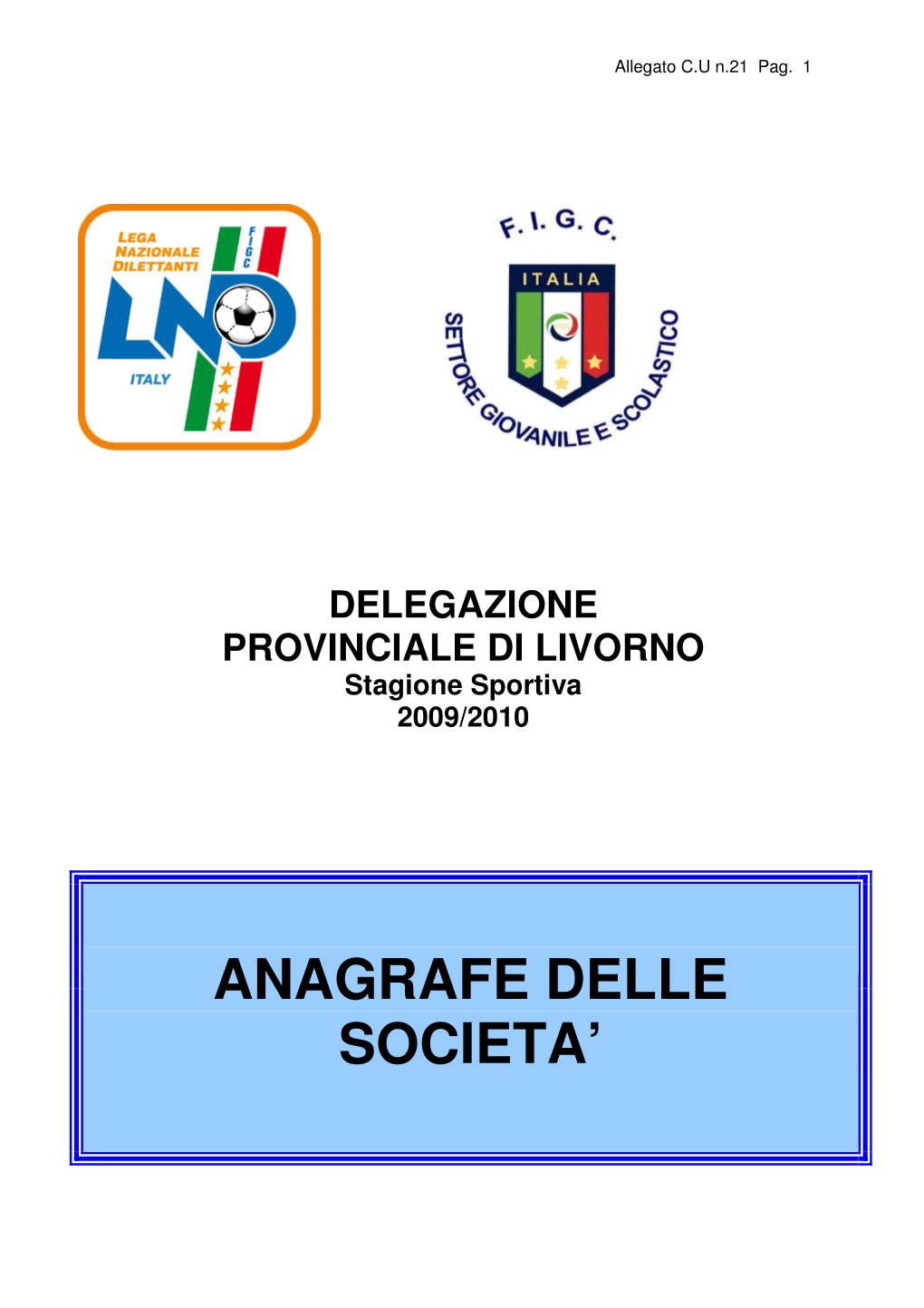 Anagrafe Delle Societa'