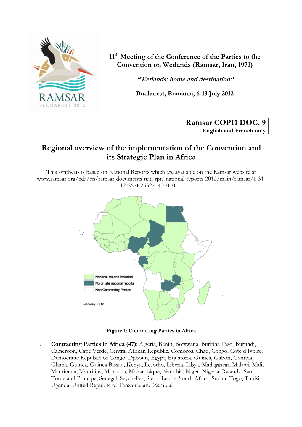 Ramsar COP11 DOC. 9 Regional Overview of the Implementation Of