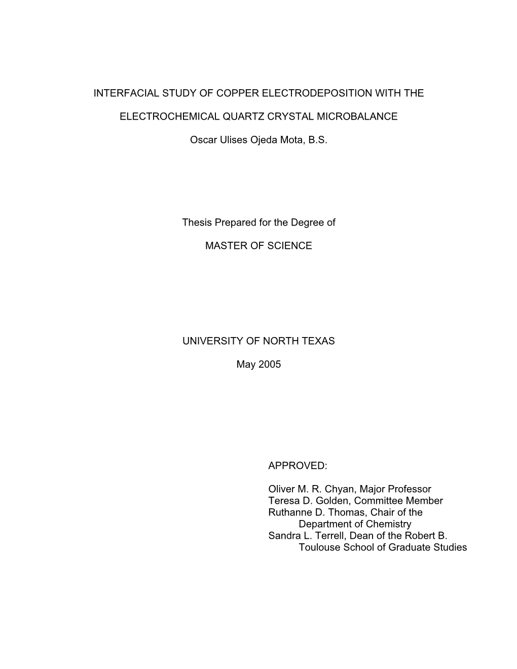 Interfacial Study of Copper Electrodeposition with the Electrochemical Quartz Crystal Microbalance