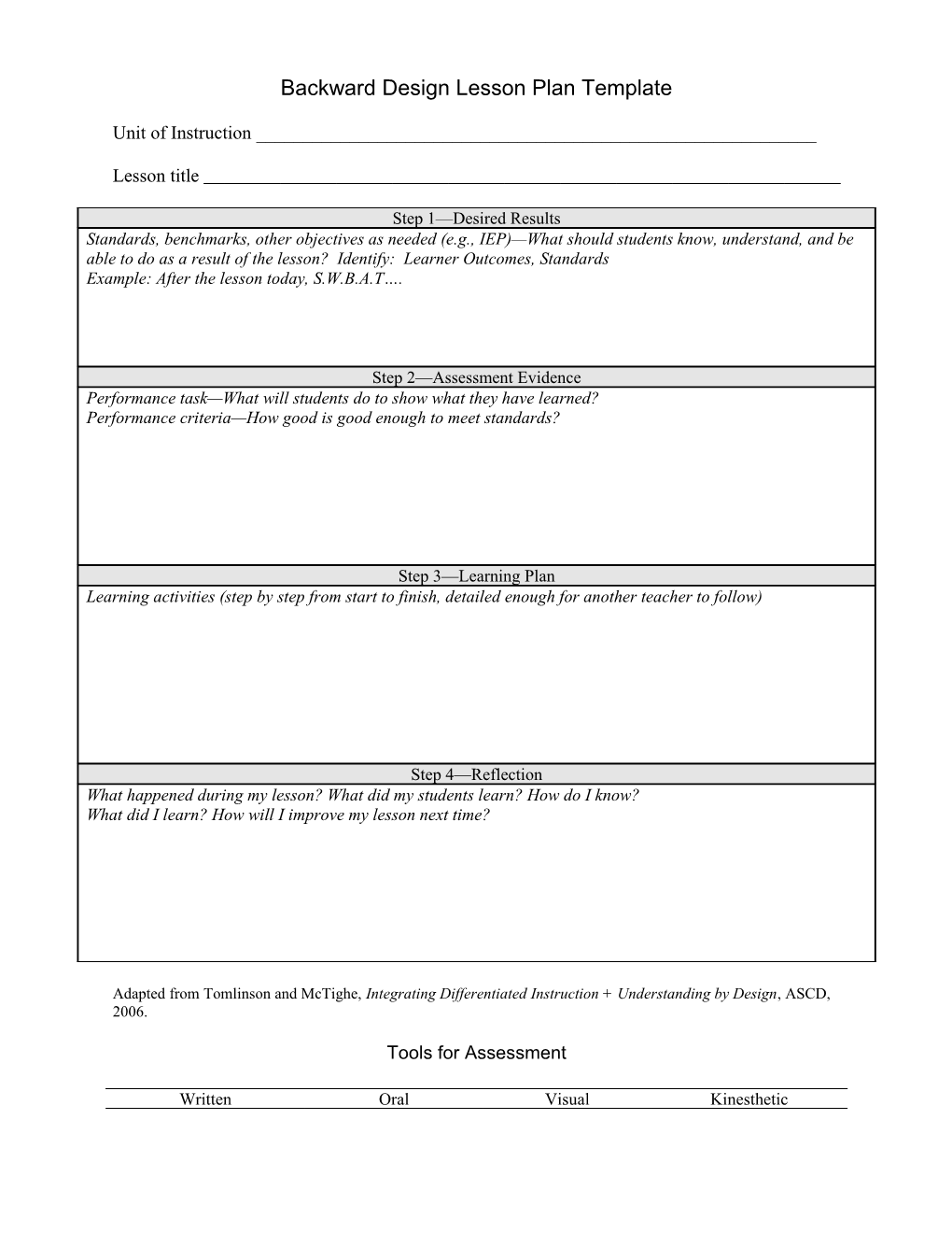 Backward Design Lesson Plan Template s1