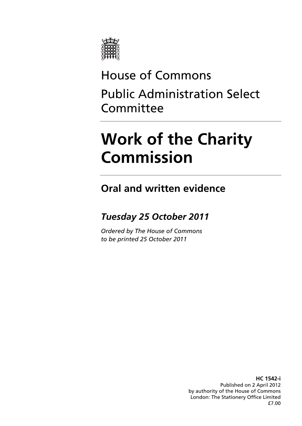 Work of the Charity Commission