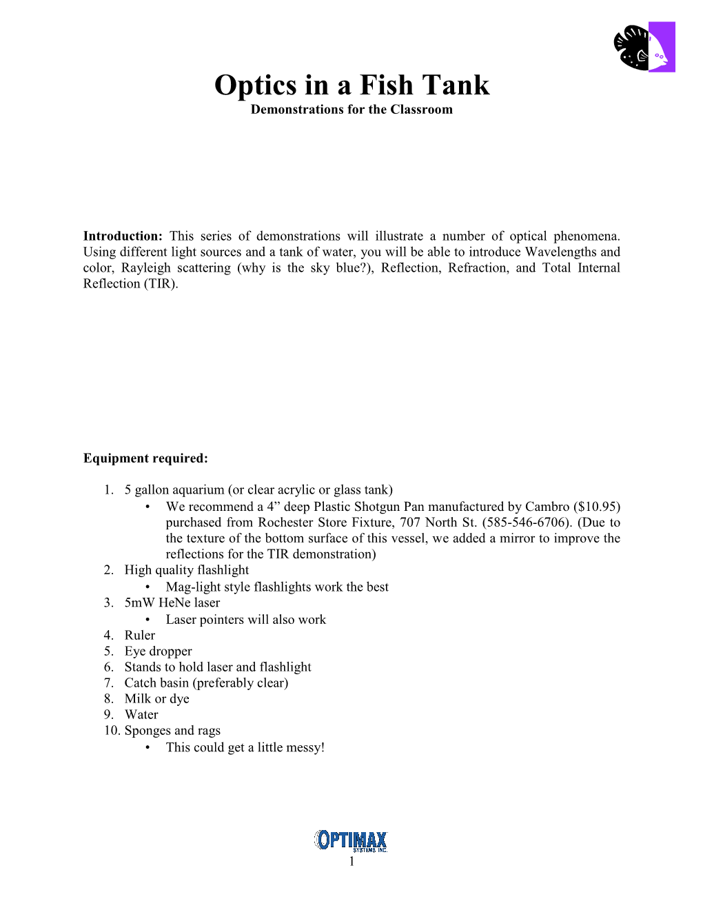 Optics Demonstrations for the Classroom.Pdf