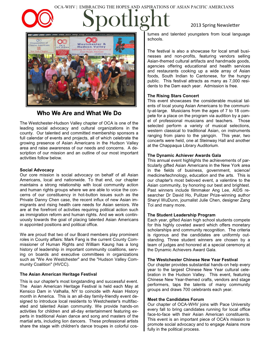 Spotlight 2013 Spring Newsletter Tumes and Talented Youngsters from Local Language Schools