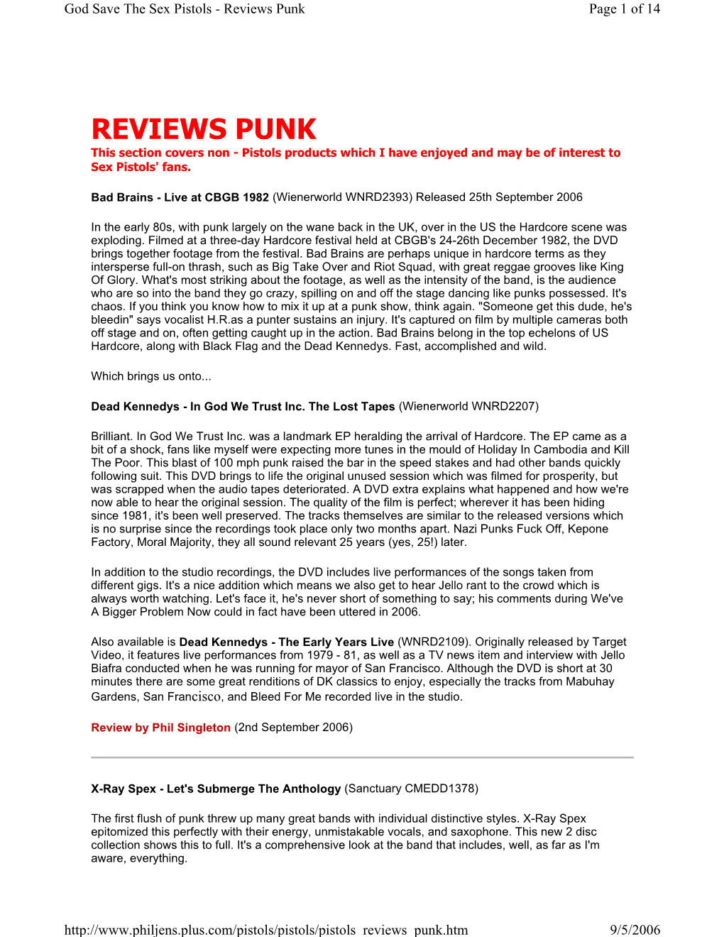 Reviews Punk Page 1 of 14