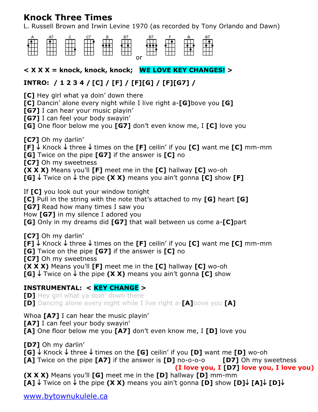 Knock Three Times (PDF)