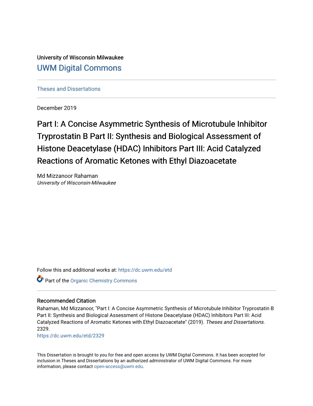 A Concise Asymmetric Synthesis of Microtubule Inhibitor Tryprostatin B